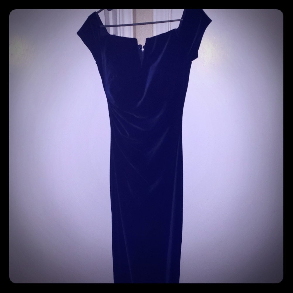 Blue Velvet Formal Dress